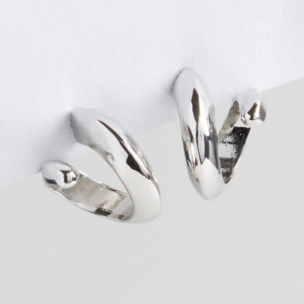 TORRID Curly Twist Mini Hoop Silver Earrings NEW